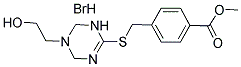 METHYL 4-(([5-(2-HYDROXYETHYL)-1,4,5,6-TETRAHYDRO-1,3,5-TRIAZIN-2-YL]THIO)METHYL)BENZOATE HYDROBROMIDE 结构式