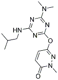 6-{[4-(DIMETHYLAMINO)-6-(ISOBUTYLAMINO)-1,3,5-TRIAZIN-2-YL]OXY}-2-METHYLPYRIDAZIN-3(2H)-ONE 结构式