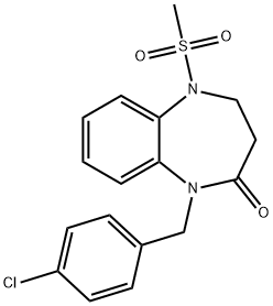 1-(4-CHLOROBENZYL)-5-(METHYLSULFONYL)-1,3,4,5-TETRAHYDRO-2H-1,5-BENZODIAZEPIN-2-ONE 结构式