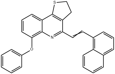 4-[(E)-2-(1-NAPHTHYL)ETHENYL]-2,3-DIHYDROTHIENO[3,2-C]QUINOLIN-6-YL PHENYL ETHER 结构式