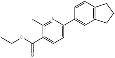 ETHYL 6-(2,3-DIHYDRO-1H-INDEN-5-YL)-2-METHYLNICOTINATE 结构式