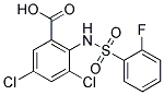 3,5-DICHLORO-2-([(2-FLUOROPHENYL)SULFONYL]AMINO)BENZOIC ACID 结构式