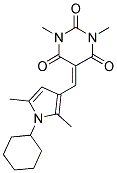 5-[(1-CYCLOHEXYL-2,5-DIMETHYL-1H-PYRROL-3-YL)METHYLENE]-1,3-DIMETHYLPYRIMIDINE-2,4,6(1H,3H,5H)-TRIONE 结构式