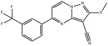 2-(甲硫基)-5-(3-(三氟甲基)苯基)吡唑并[1,5-a]嘧啶-3-甲腈 结构式