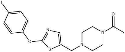 1-(4-([2-(4-IODOPHENOXY)-1,3-THIAZOL-5-YL]METHYL)PIPERAZINO)-1-ETHANONE 结构式