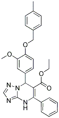 ETHYL 7-(3-METHOXY-4-(4-METHYLBENZYLOXY)PHENYL)-5-PHENYL-4,7-DIHYDRO-[1,2,4]TRIAZOLO[1,5-A]PYRIMIDINE-6-CARBOXYLATE 结构式