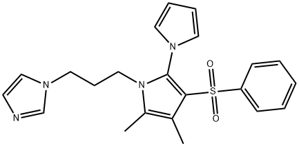 1-(3-(1-IMIDAZOLO)PROPYL)-2,3-DIMETHYL-4-BENZENE SULPHONYL-5-(1-PYRROLO)-PYRROLE 结构式