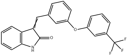 3-((Z)-(3-[3-(TRIFLUOROMETHYL)PHENOXY]PHENYL)METHYLIDENE)-1H-INDOL-2-ONE 结构式