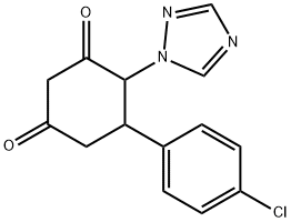 5-(4-CHLOROPHENYL)-4-(1H-1,2,4-TRIAZOL-1-YL)-1,3-CYCLOHEXANEDIONE 结构式