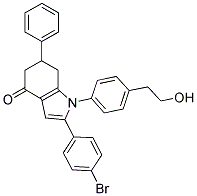 2-(4-BROMOPHENYL)-1-(4-(2-HYDROXYETHYL)PHENYL)-6-PHENYL-5,6,7-TRIHYDROINDOL-4-ONE 结构式