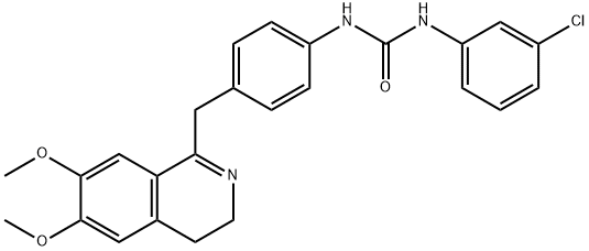 1-(4-((6,7-DIMETHOXY(3,4-DIHYDROISOQUINOLYL))METHYL)PHENYL)-3-(3-CHLOROPHENYL)UREA 结构式