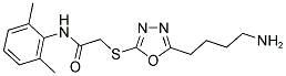 2-[5-(4-AMINO-BUTYL)-[1,3,4]OXADIAZOL-2-YLSULFANYL]-N-(2,6-DIMETHYL-PHENYL)-ACETAMIDE 结构式