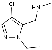 1-(4-氯-1-乙基-1H-吡唑-5-基)-N-甲基甲胺 结构式