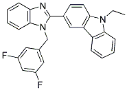 3-[1-(3,5-DIFLUORO-BENZYL)-1H-BENZOIMIDAZOL-2-YL]-9-ETHYL-9H-CARBAZOLE 结构式