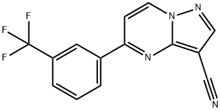 5-[3-(TRIFLUOROMETHYL)PHENYL]PYRAZOLO[1,5-A]PYRIMIDINE-3-CARBONITRILE 结构式