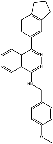 4-(2,3-DIHYDRO-1H-INDEN-5-YL)-N-(4-METHOXYBENZYL)-1-PHTHALAZINAMINE 结构式