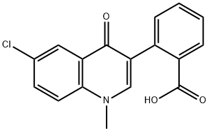 2-(6-CHLORO-1-METHYL-4-OXO-1,4-DIHYDRO-3-QUINOLINYL)BENZENECARBOXYLIC ACID 结构式