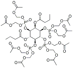 2,6-DI-O-BUTYRYL-MYO-INOSITOL 1,3,4,5-TETRAKISPHOSPHATE-OCTAKIS(ACETOXYMETHYL) ESTER 结构式