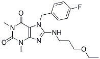 8-(3-ETHOXYPROPYLAMINO)-7-(4-FLUOROBENZYL)-1,3-DIMETHYL-1H-PURINE-2,6(3H,7H)-DIONE 结构式