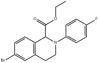 ETHYL 2-(4-FLUORO-PHENYL)-6-BROMO-1,2,3,4-TETRAHYDRO-ISOQUINOLINE-1-CARBOXYLATE 结构式