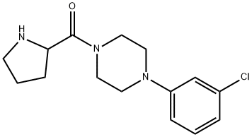 [4-(3-CHLORO-PHENYL)-PIPERAZIN-1-YL]-PYRROLIDIN-2-YL-METHANONE 结构式