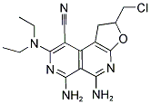 5,6-DIAMINO-2-(CHLOROMETHYL)-8-(DIETHYLAMINO)-1,2-DIHYDROFURO[2,3-C]-2,7-NAPHTHYRIDINE-9-CARBONITRILE 结构式