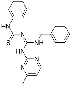 N-{(1Z)-(BENZYLAMINO)[(4,6-DIMETHYLPYRIMIDIN-2-YL)AMINO]METHYLENE}-N'-PHENYLTHIOUREA 结构式