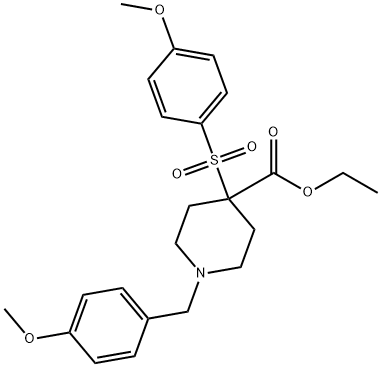 ETHYL 1-(4-METHOXYBENZYL)-4-[(4-METHOXYPHENYL)SULFONYL]-4-PIPERIDINECARBOXYLATE 结构式