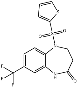 5-(2-THIENYLSULFONYL)-8-(TRIFLUOROMETHYL)-1,3,4,5-TETRAHYDRO-2H-1,5-BENZODIAZEPIN-2-ONE 结构式