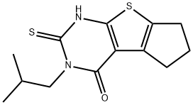 1,2,3,5,6,7-六氢-3-(2-甲基丙基)-2-硫代-4H-环戊二烯[4,5]噻吩并[2,3-D]嘧啶-4-酮 结构式
