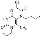 N-(6-AMINO-1-ISOBUTYL-2,4-DIOXO-1,2,3,4-TETRAHYDRO-PYRIMIDIN-5-YL)-N-BUTYL-2-CHLORO-ACETAMIDE 结构式