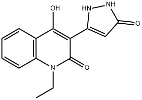 1-ETHYL-4-HYDROXY-3-(5-OXO-2,5-DIHYDRO-1H-PYRAZOL-3-YL)-1H-QUINOLIN-2-ONE 结构式