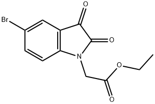 2-(5-溴-2,3-二氧代-吲哚-1-基)乙酸乙酯 结构式
