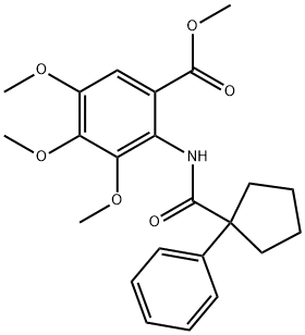 Methyl 3,4,5-trimethoxy-2-((phenylcyclopentyl)carbonylamino)benzoate 结构式