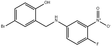 4-BROMO-2-[(4-FLUORO-3-NITROANILINO)METHYL]BENZENOL 结构式