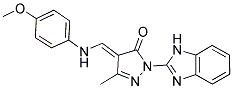 (4E)-2-(1H-BENZIMIDAZOL-2-YL)-4-{[(4-METHOXYPHENYL)AMINO]METHYLENE}-5-METHYL-2,4-DIHYDRO-3H-PYRAZOL-3-ONE 结构式