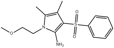 1-(2-METHOXYETHYL)-4,5-DIMETHYL-3-(PHENYLSULFONYL)-1H-PYRROL-2-AMINE 结构式