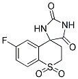 6'-FLUORO-2',3'-DIHYDRO-2H,5H-SPIRO[IMIDAZOLIDINE-4,4'-THIOCHROMENE]-2,5-DIONE 1',1'-DIOXIDE 结构式