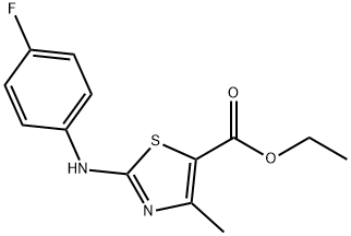 ETHYL 2-(4-FLUORO-PHENYLAMINO)-4-METHYL-THIAZOLE-5-CARBOXYLATE 结构式