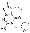 5-ETHYL-2-MERCAPTO-6-METHYL-3-(TETRAHYDROFURAN-2-YLMETHYL)THIENO[2,3-D]PYRIMIDIN-4(3H)-ONE 结构式