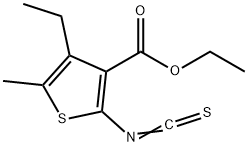 4-乙基-2-硫代异氰酸酯邻-5-甲基-噻吩-3-羧酸乙酯 结构式