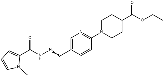 ETHYL 1-(5-(2-[(1-METHYL-1H-PYRROL-2-YL)CARBONYL]CARBOHYDRAZONOYL)-2-PYRIDINYL)-4-PIPERIDINECARBOXYLATE 结构式