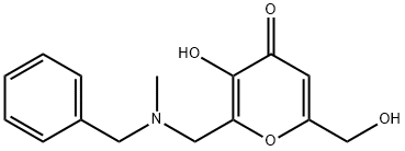 2-([BENZYL(METHYL)AMINO]METHYL)-3-HYDROXY-6-(HYDROXYMETHYL)-4H-PYRAN-4-ONE 结构式