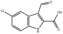 5-氯-3-甲酰基-1H-吲哚-2-羧酸 结构式
