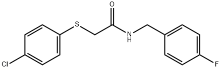 2-((4-氯苯基)硫代)-N-(4-氟苄基)乙酰胺 结构式