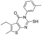 5-ETHYL-2-MERCAPTO-6-METHYL-3-M-TOLYL-3H-THIENO[2,3-D]PYRIMIDIN-4-ONE 结构式