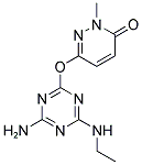 6-{[4-AMINO-6-(ETHYLAMINO)-1,3,5-TRIAZIN-2-YL]OXY}-2-METHYLPYRIDAZIN-3(2H)-ONE 结构式