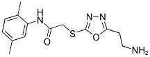 2-[5-(2-AMINO-ETHYL)-[1,3,4]OXADIAZOL-2-YLSULFANYL]-N-(2,5-DIMETHYL-PHENYL)-ACETAMIDE 结构式