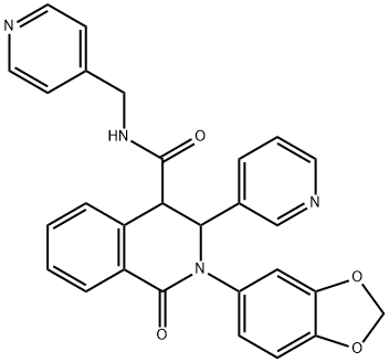 (2-BENZO[3,4-D]1,3-DIOXOLEN-5-YL-1-OXO-3-(3-PYRIDYL)(4-2,3,4-TRIHYDROISOQUINOLYL))-N-(4-PYRIDYLMETHYL)FORMAMIDE 结构式