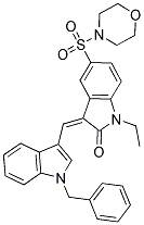 (Z)-3-((1-BENZYL-1H-INDOL-3-YL)METHYLENE)-1-ETHYL-5-(MORPHOLINOSULFONYL)INDOLIN-2-ONE 结构式